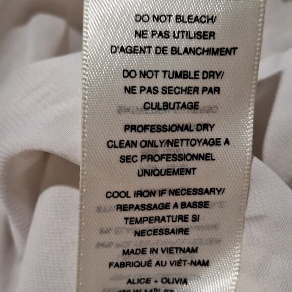 Alice + Olivia Sheer 100% Silk Blouse Women's Small Embroidered Lined Chiffon - Picture 8 of 9